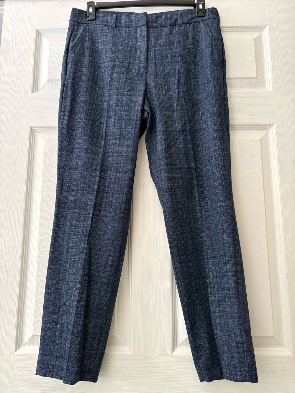 White House Black Market Blue Plaid Dress Trouser Pants 12 Long